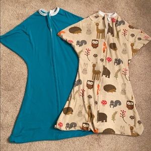 2 small Zipadee-Zip swaddle transition blankets